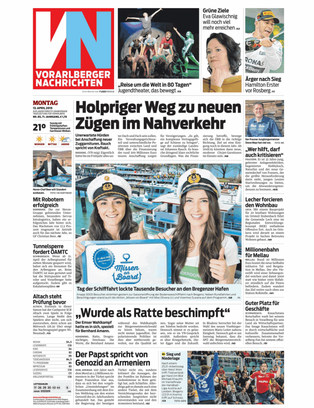 Titelseiten vom 13.04.2015