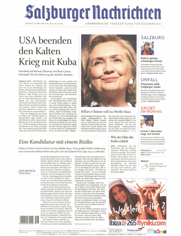 Titelseiten vom 13.04.2015