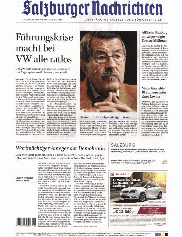 Titelseiten vom 14.04.2015