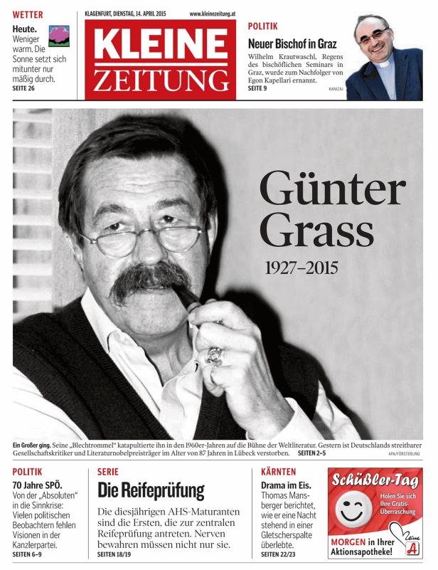 Titelseiten vom 14.04.2015