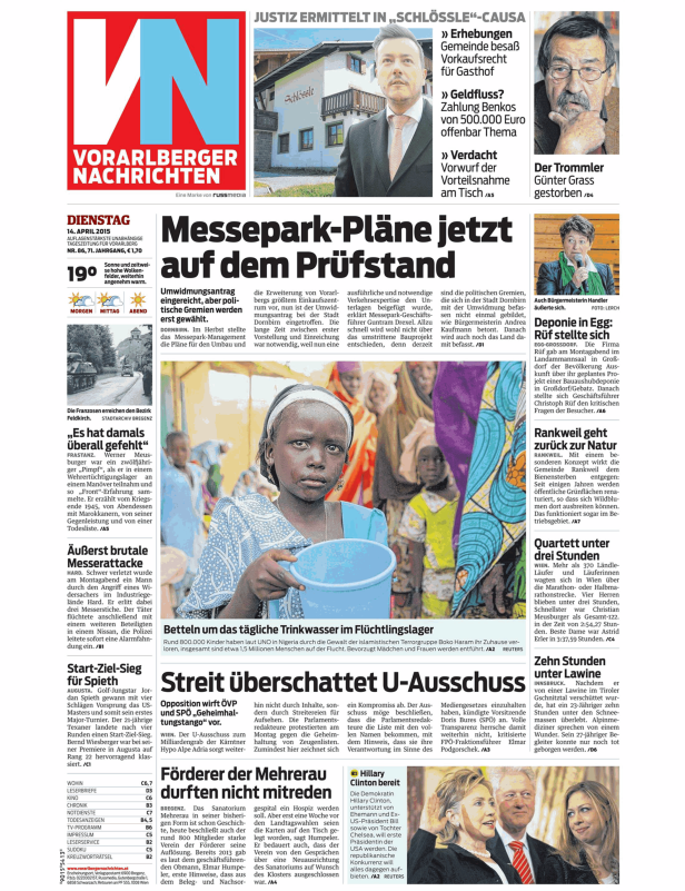 Titelseiten vom 14.04.2015