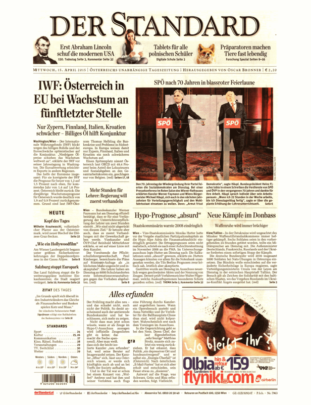 Titelseiten vom 15.04.2015