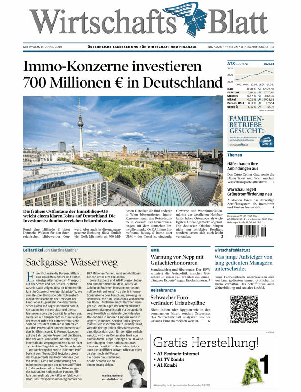 Titelseiten vom 15.04.2015
