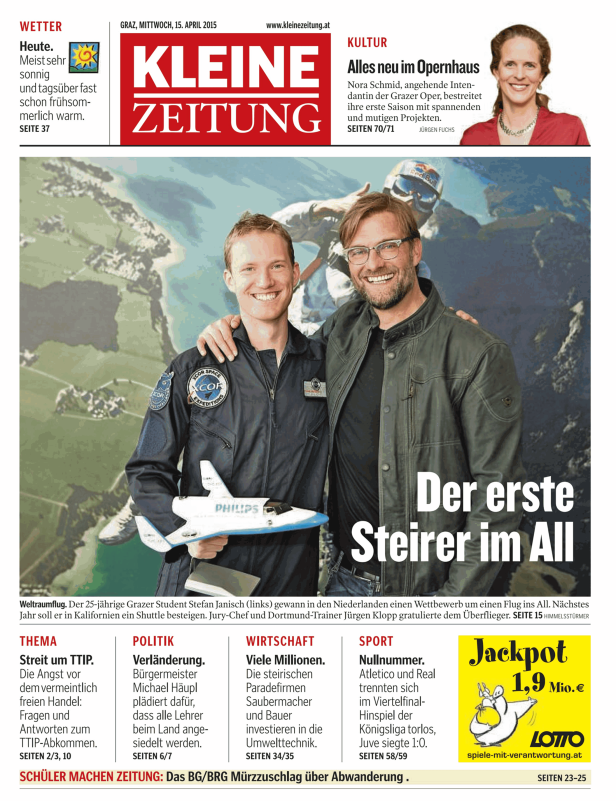 Titelseiten vom 15.04.2015