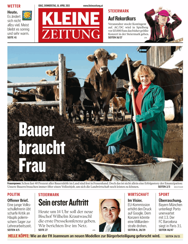 Titelseiten vom 16.04.2015