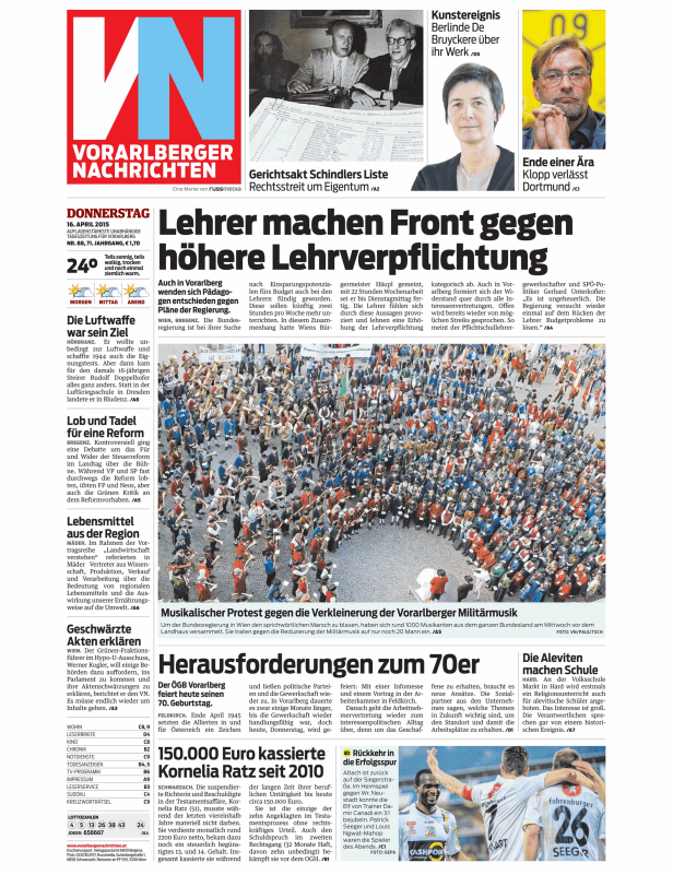 Titelseiten vom 16.04.2015