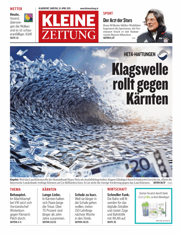 Titelseiten vom 18.04.2015