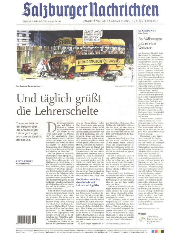 Titelseiten vom 18.04.2015