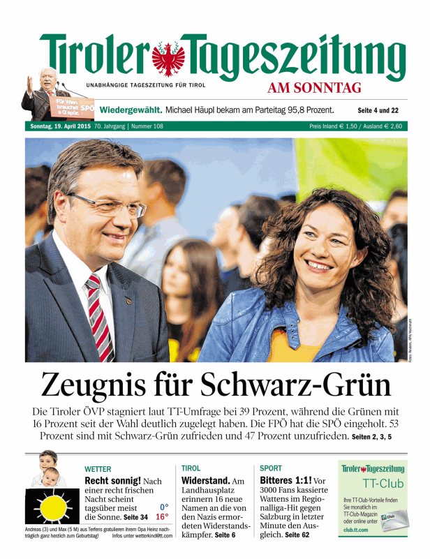 Titelseiten vom 19.04.2015