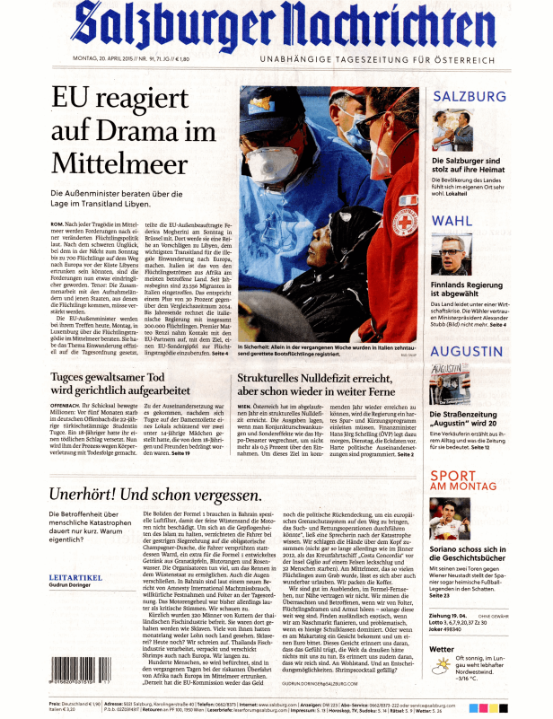 Titelseiten vom 20.04.2015