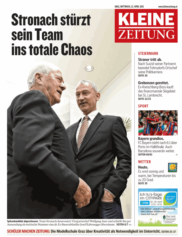 Titelseiten vom 22.04.2015