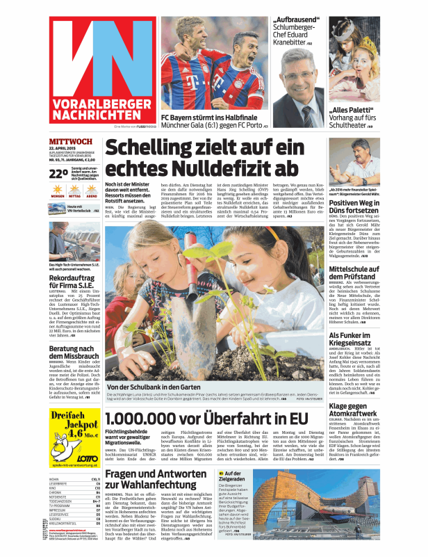 Titelseiten vom 22.04.2015