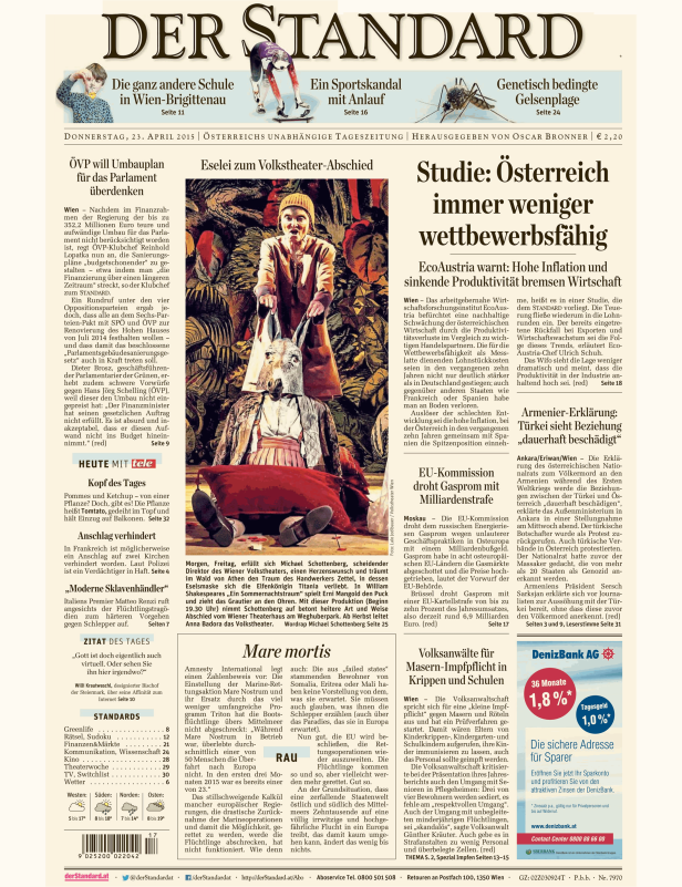 Titelseiten vom 23.04.2015