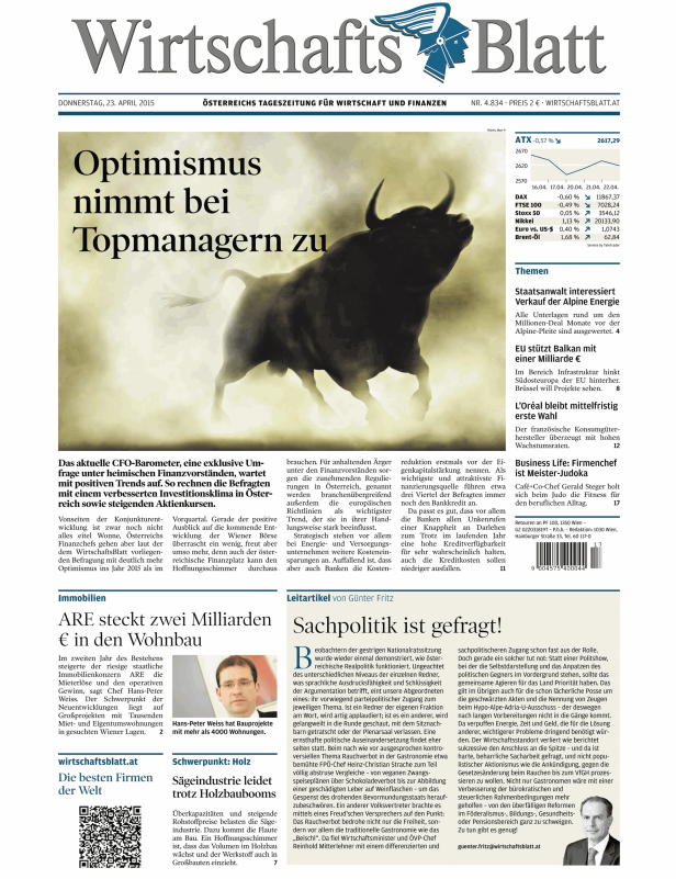 Titelseiten vom 23.04.2015