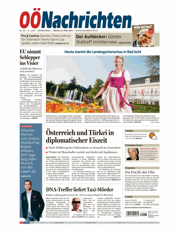 Titelseiten vom 24.04.2015