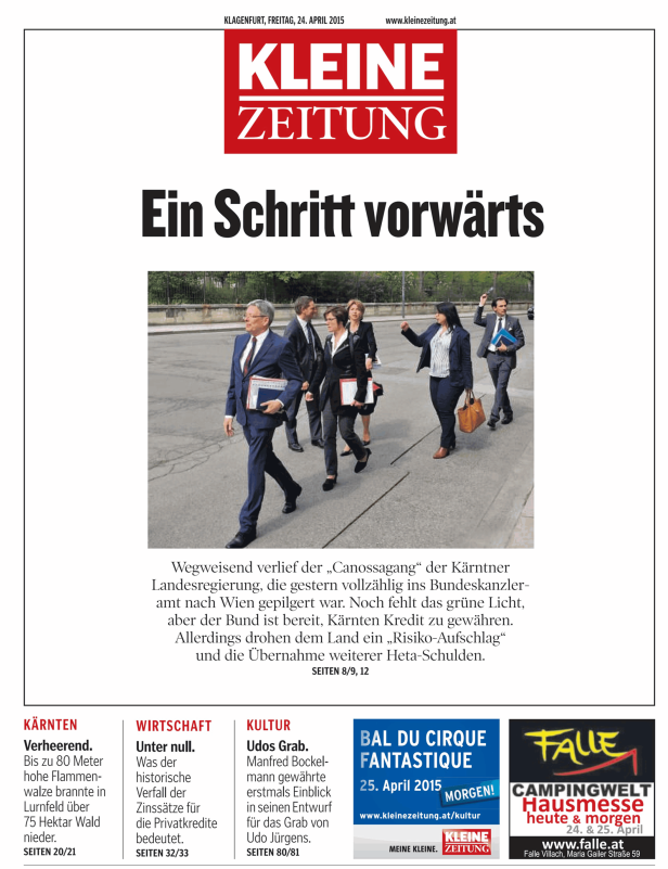 Titelseiten vom 24.04.2015