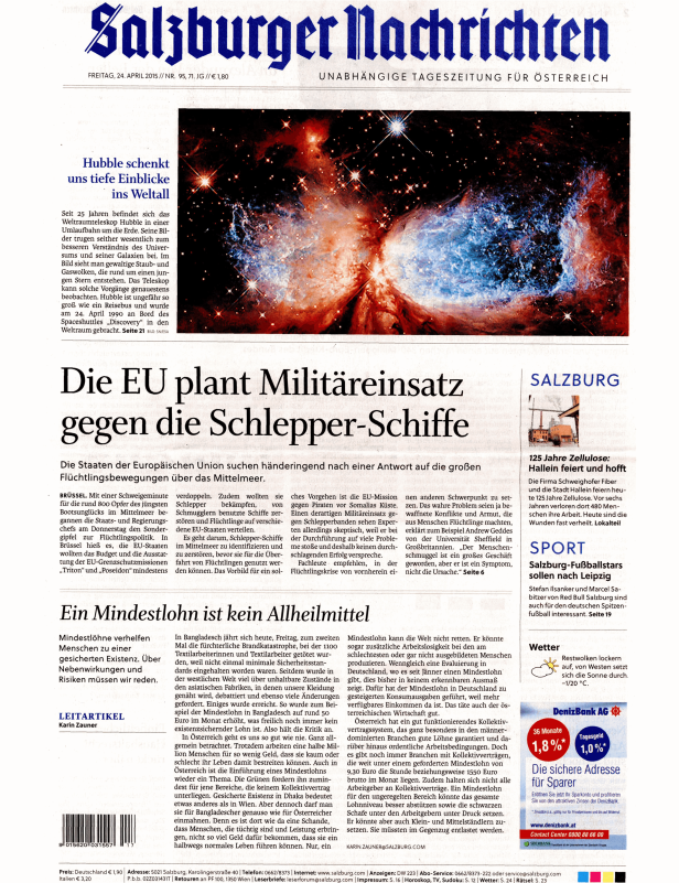 Titelseiten vom 24.04.2015