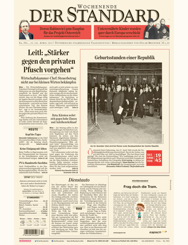 Titelseiten vom 25.04.2015