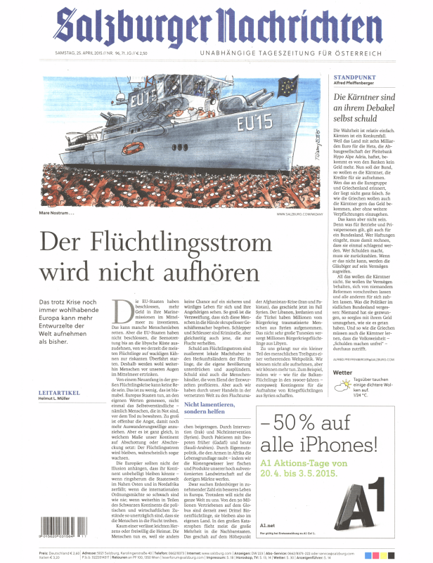 Titelseiten vom 25.04.2015