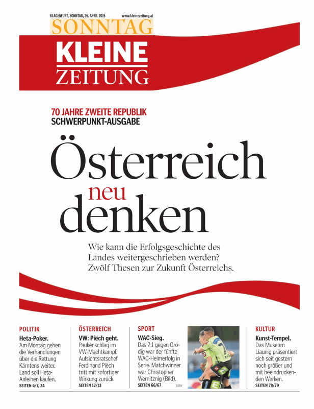 Titelseiten vom 26.04.2015