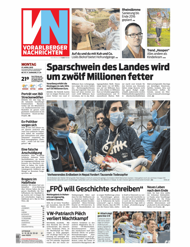Titelseiten vom 27.04.2015