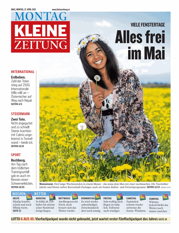 Titelseiten vom 27.04.2015