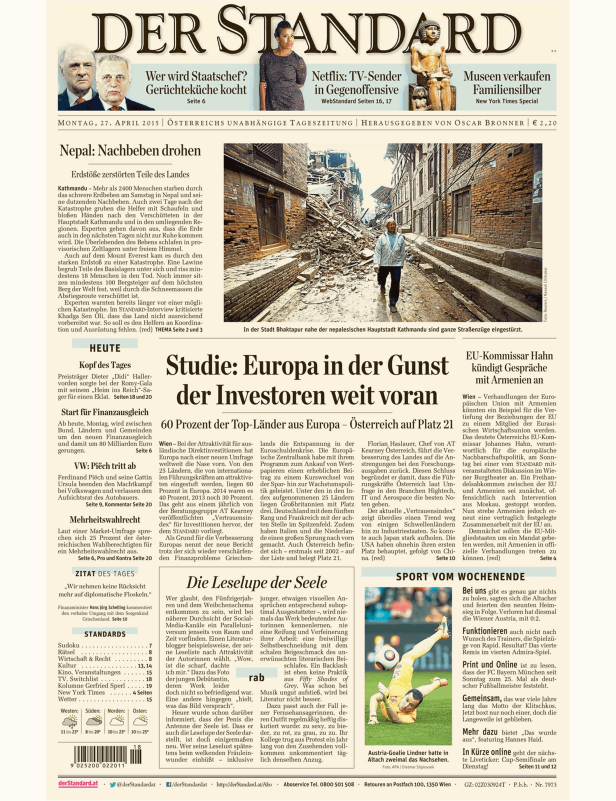 Titelseiten vom 27.04.2015