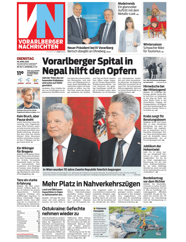Titelseiten vom 28.04.2015