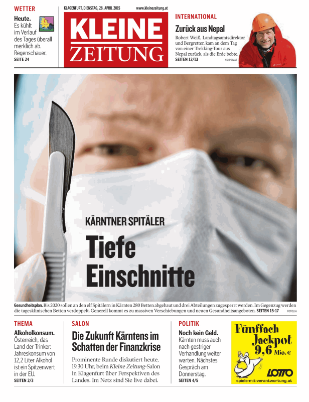 Titelseiten vom 28.04.2015