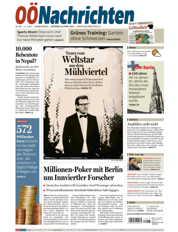 Titelseiten vom 29.04.2015