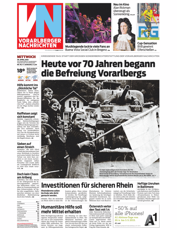 Titelseiten vom 29.04.2015