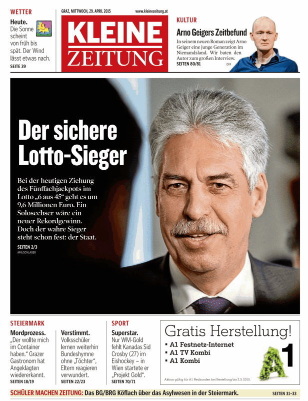 Titelseiten vom 29.04.2015