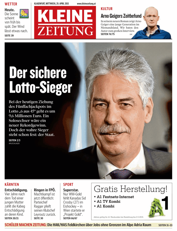 Titelseiten vom 29.04.2015