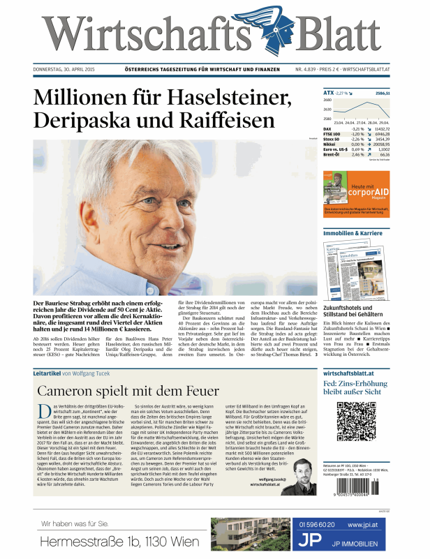 Titelseiten vom 30.04.2015