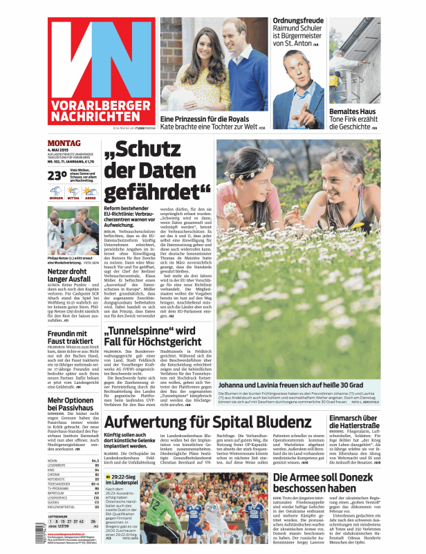 Titelseiten vom 04.05.2015