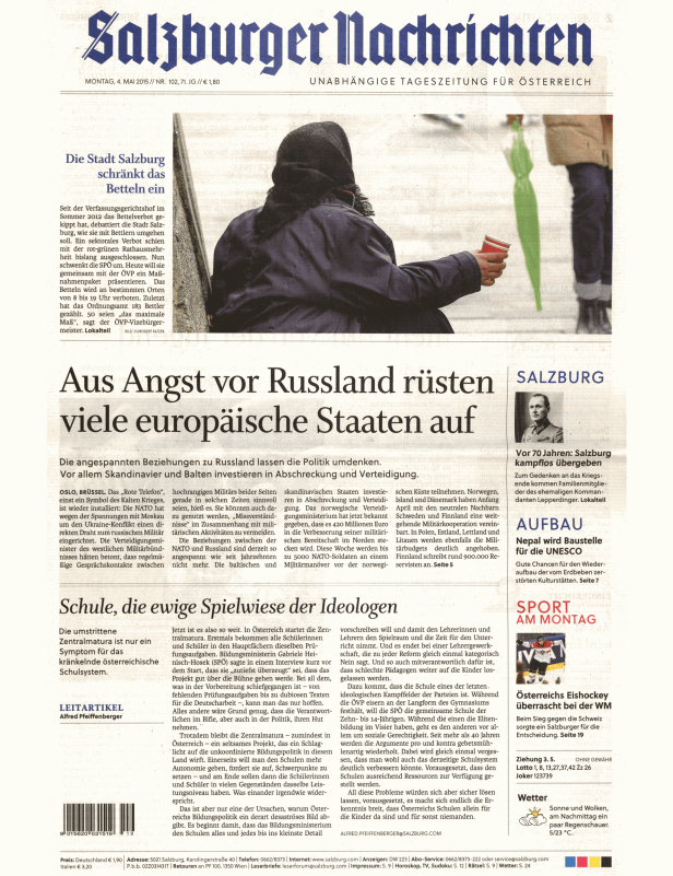 Titelseiten vom 04.05.2015