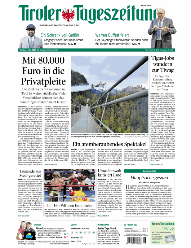 Titelseiten vom 04.05.2015