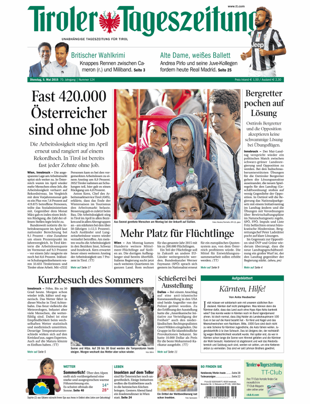 Titelseiten vom 05.05.2015