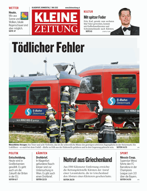 Titelseiten vom 07.05.2015