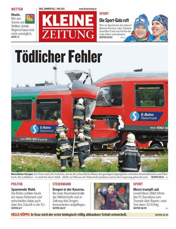 Titelseiten vom 07.05.2015