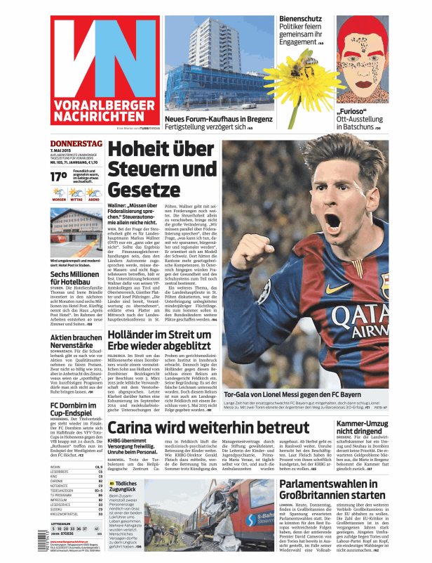 Titelseiten vom 07.05.2015