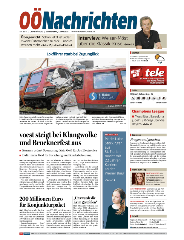Titelseiten vom 07.05.2015