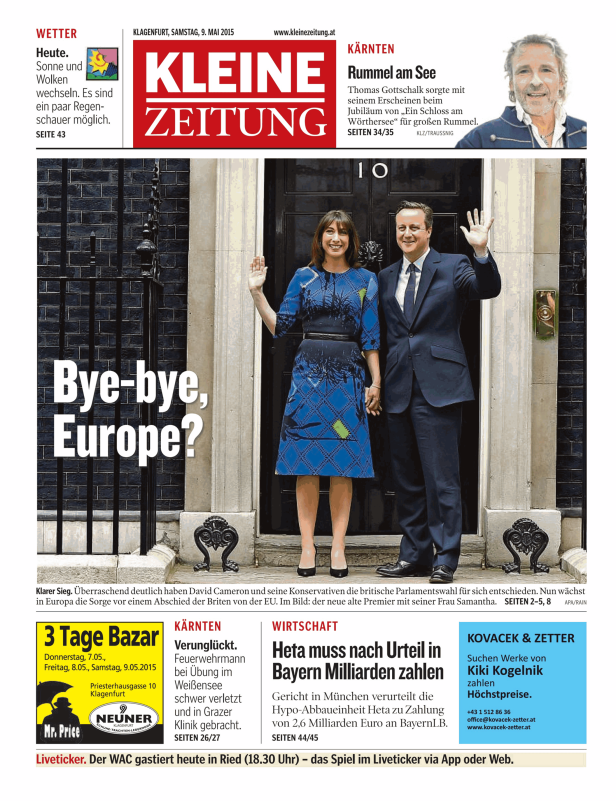 Titelseiten vom 09.05.2015
