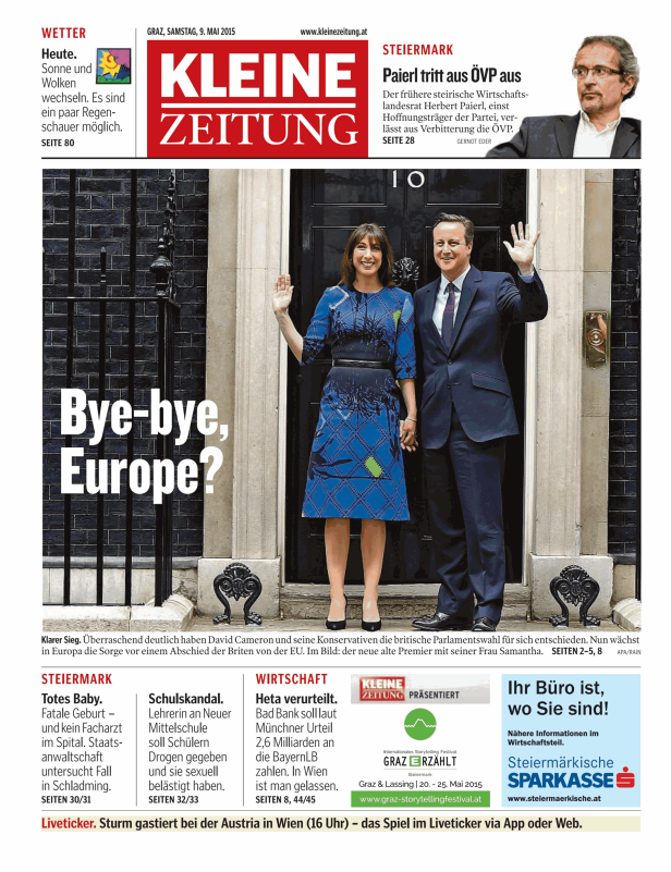 Titelseiten vom 09.05.2015