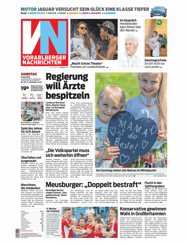 Titelseiten vom 09.05.2015