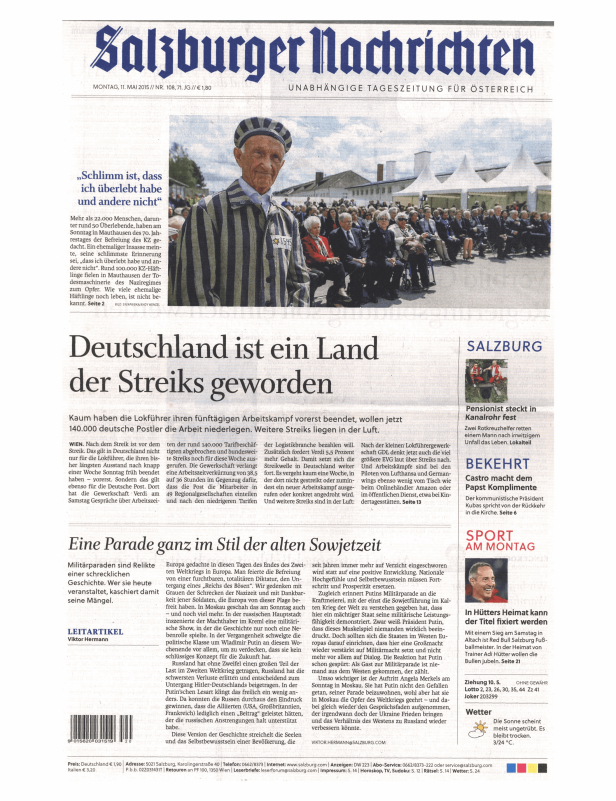Titelseiten vom 11.05.2015