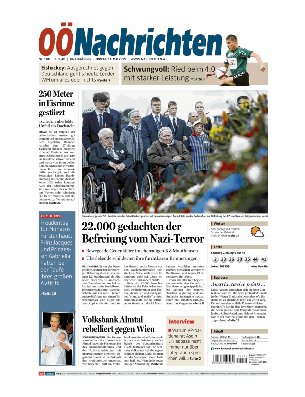 Titelseiten vom 11.05.2015