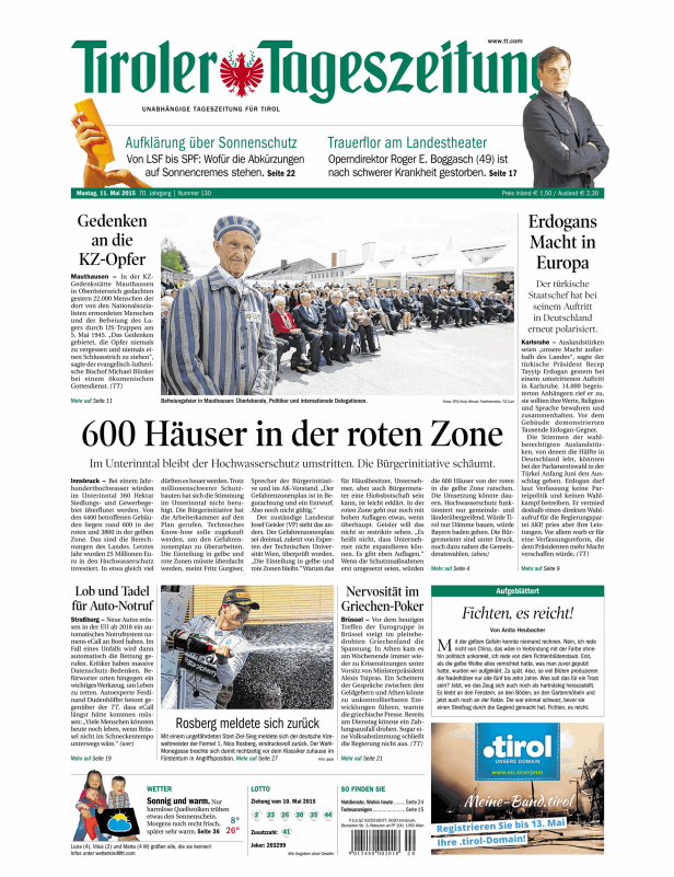 Titelseiten vom 11.05.2015