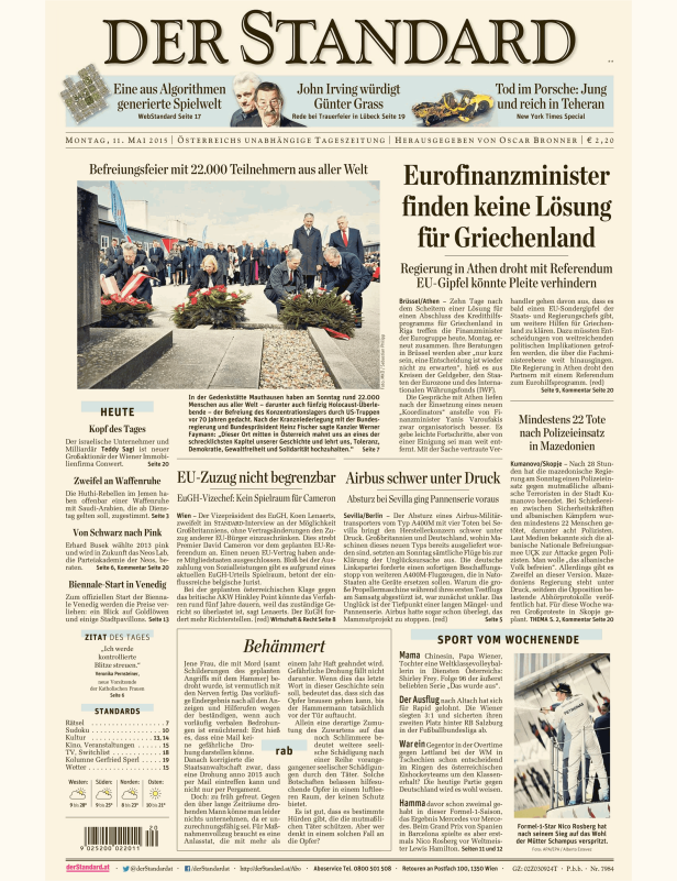 Titelseiten vom 11.05.2015