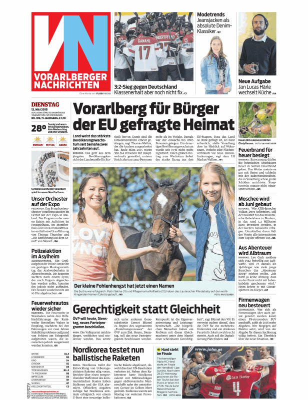 Titelseiten vom 12.05.2015